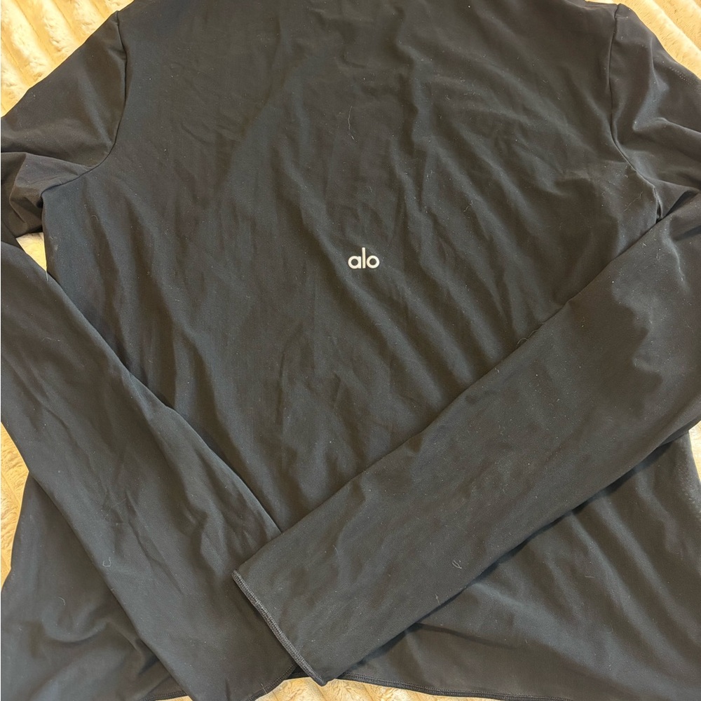 ALO Yoga Sheer Black Long Sleeve Tee